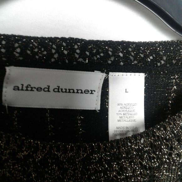 Alfred Dunner Large Black And Gold Women's Top blouse - Picture 2 of 3
